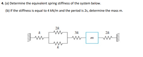 Solved 4. (a) Determine the equivalent spring stiffness of | Chegg.com