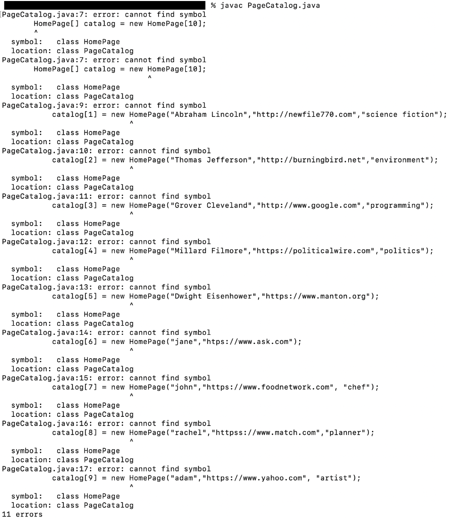 Solved Hello, when I try to run the PageCatalog.java program | Chegg.com