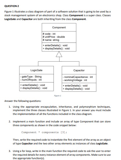 Solved QUESTION 2Figure 1 ﻿illustrates a class diagram of | Chegg.com