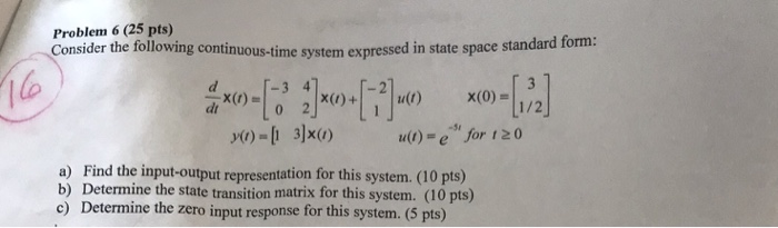 Solved Problem 6 (25 Pts) Consider The Following | Chegg.com