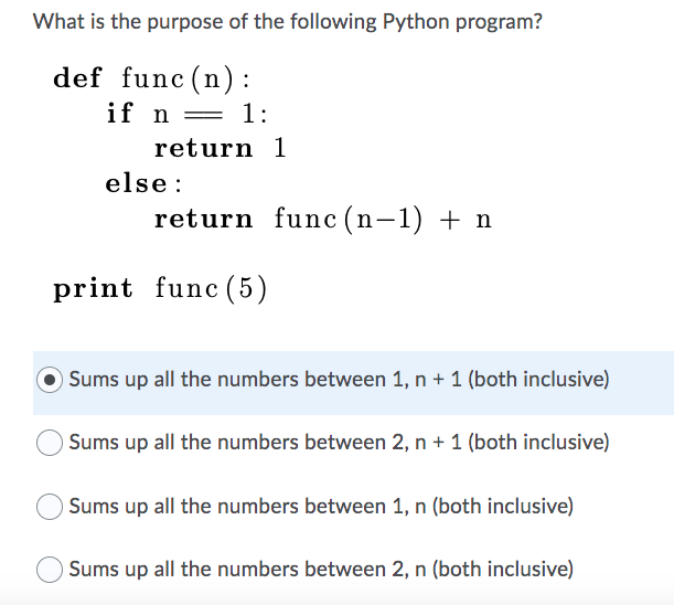 Solved What is the purpose of the following Python program? | Chegg.com