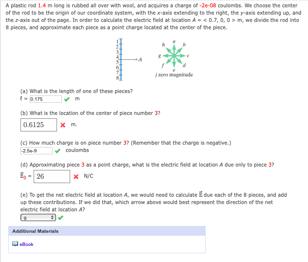 Solved A plastic rod 1.4 m long is rubbed all over with