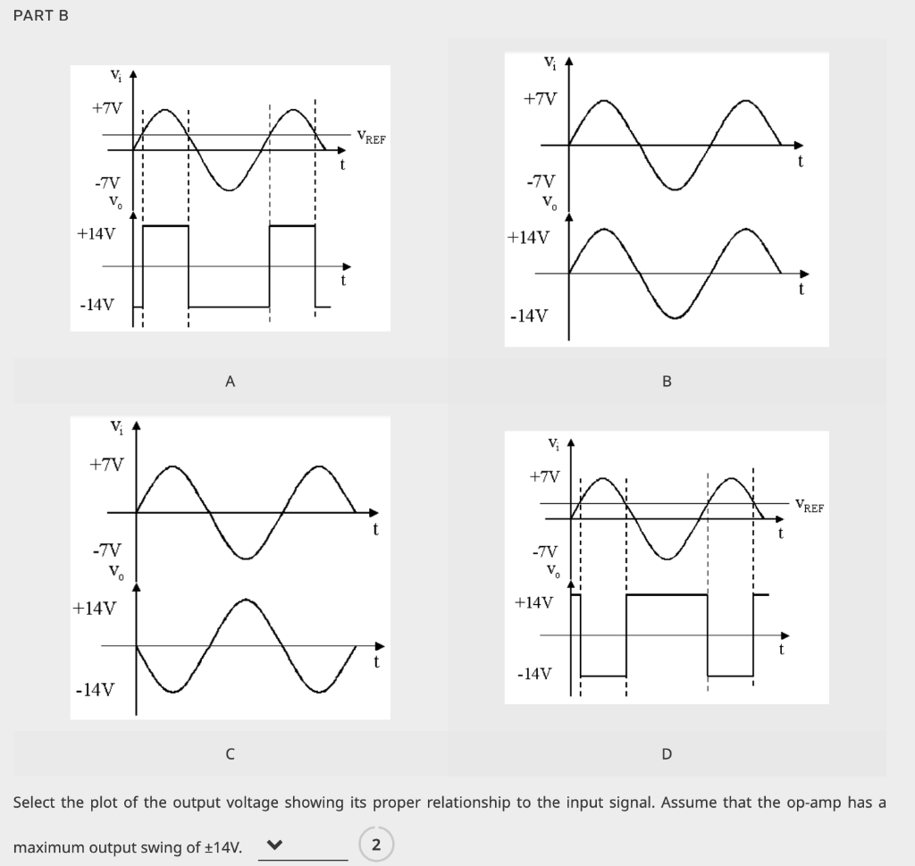 Solved For the opamp comparator circuit shown below PART A