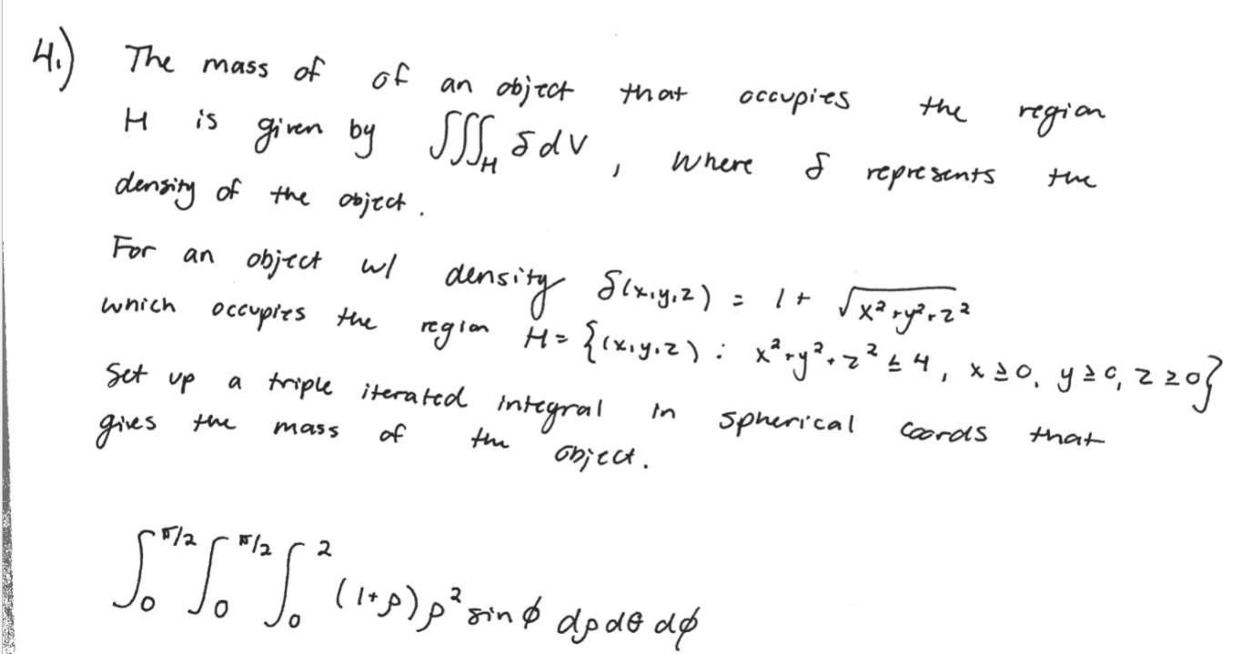 Solved that H is the where 1 4. ) The mass of of an object | Chegg.com