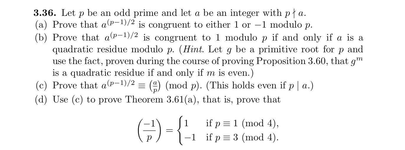 Solved 3.36. Let P Be An Odd Prime And Let A Be An Integer | Chegg.com