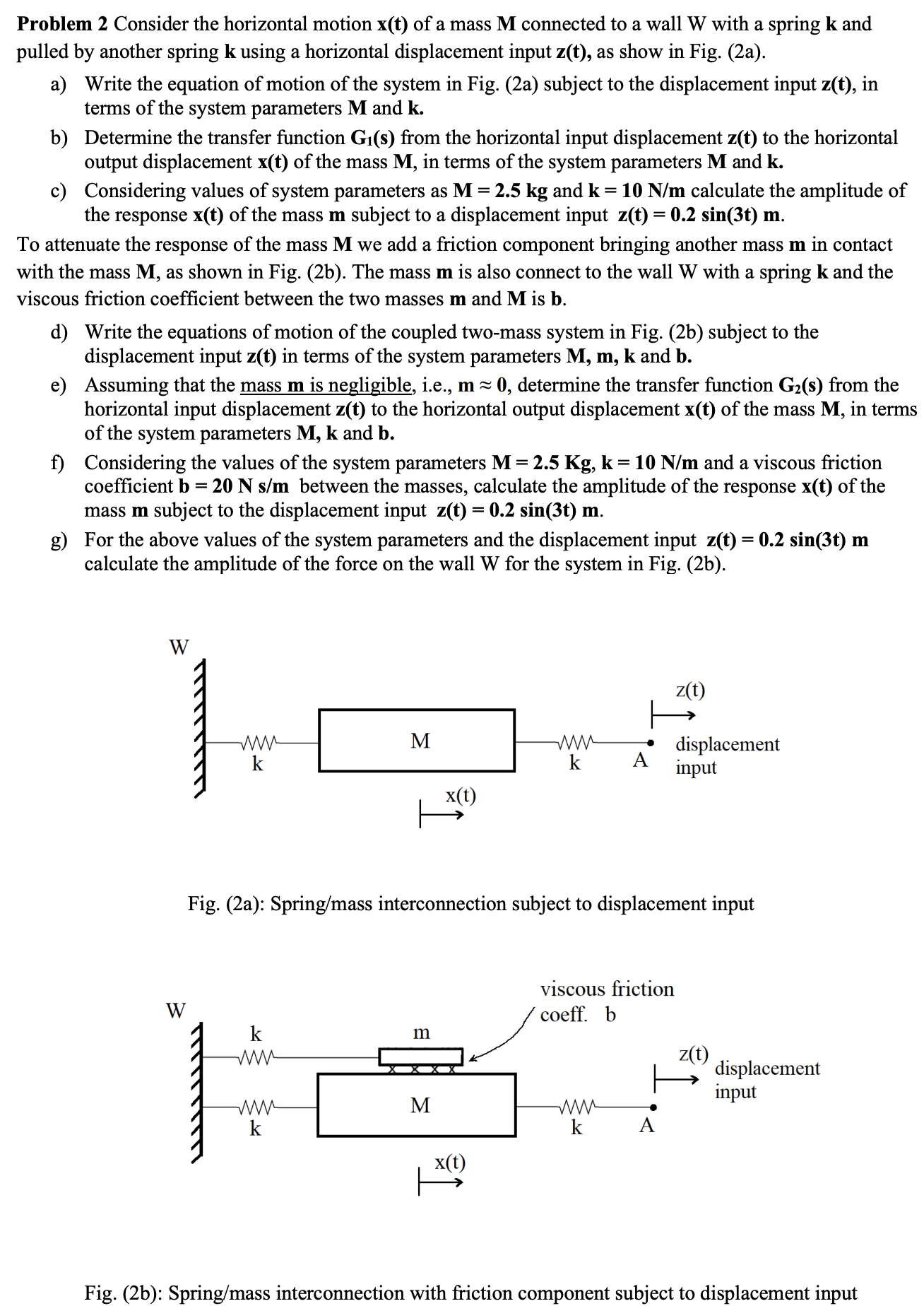 Solved Problem 2. Consider the mass-spring system in Fig.