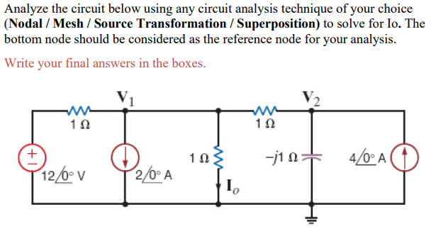 Solved Analyze The Circuit Below Using Any Circuit Analysis | Chegg.com