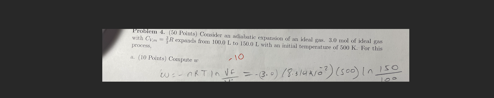 Solved Problem 4. (50 Points) Consider an adiabatic | Chegg.com