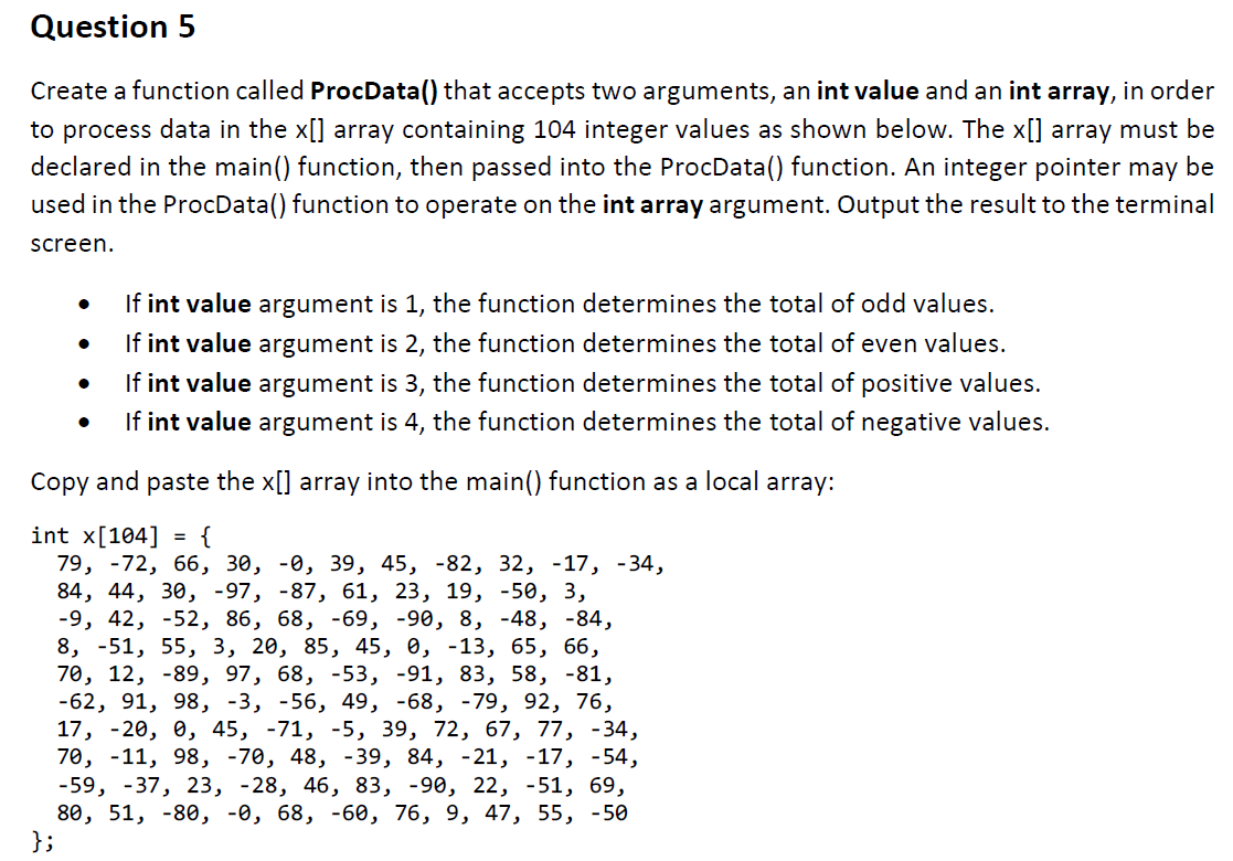 Solved Q5: Each question must be solved by a function, and | Chegg.com