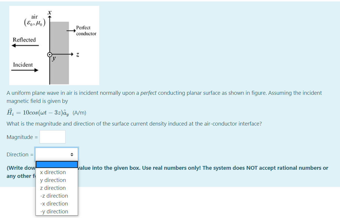 Solved q1 Consider a plane wave is normally incident from | Chegg.com