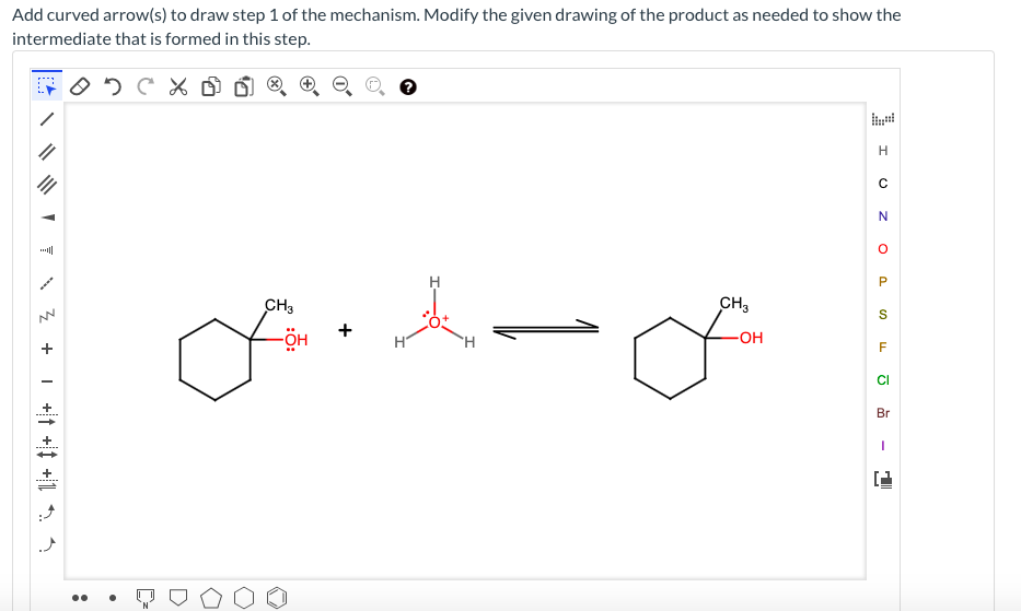 Solved Add curved arrow(s) to draw step 1 of the mechanism. | Chegg.com