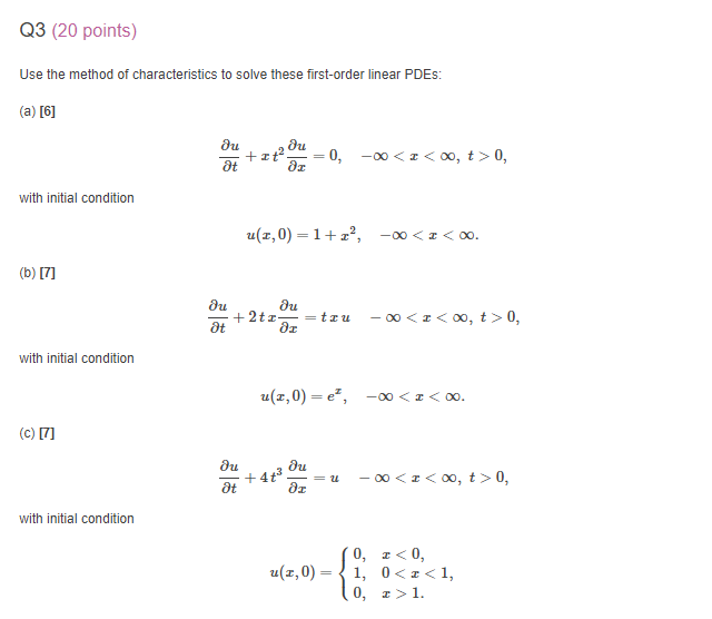 Solved Use the method of characteristics to solve these | Chegg.com