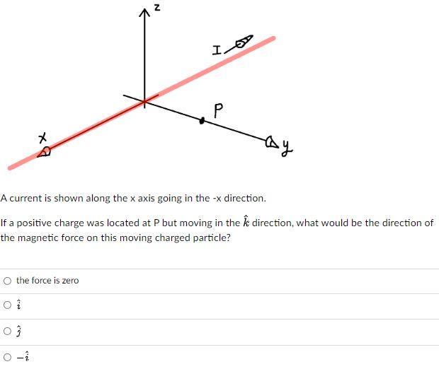 Solved N P bx ay A current is shown along the x axis going | Chegg.com