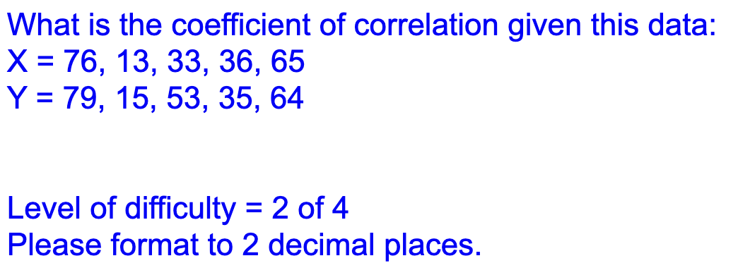 Solved What is the coefficient of correlation given this | Chegg.com
