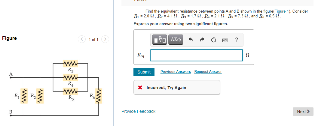 Solved Find The Equivalent Resistance Between Points A And B | Chegg.com