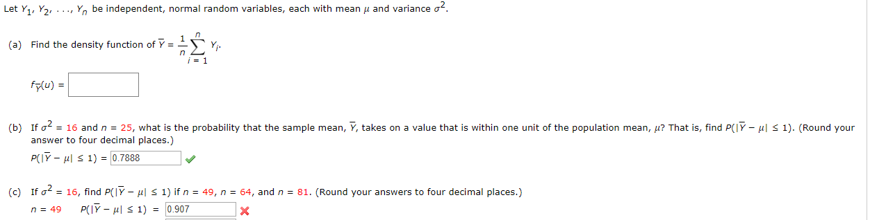 Solved Let Y1 Y2 Yn Be Independent Normal Random 8682