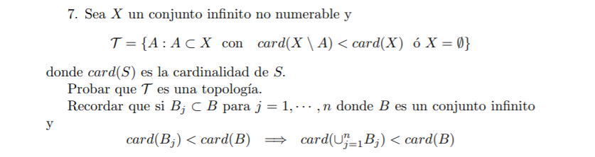 Solved 7 Let X Be An Infinite Non Numerable Set And T Chegg Com