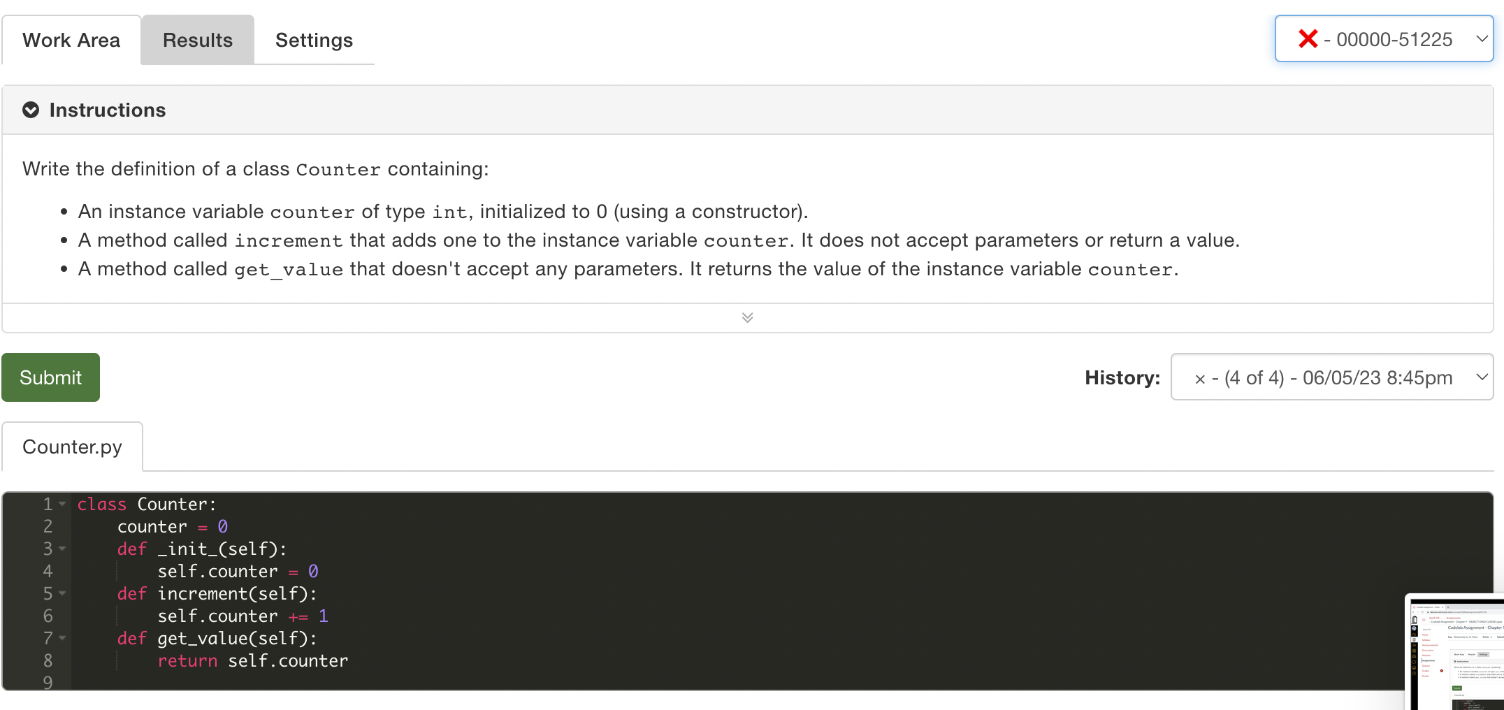 Write the definition of a class Counter containing: - | Chegg.com