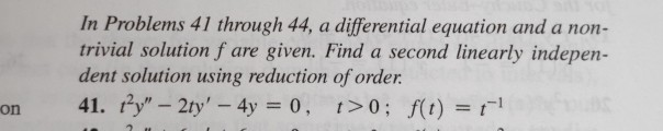 Solved In Problems 41 through 44, a differential equation | Chegg.com