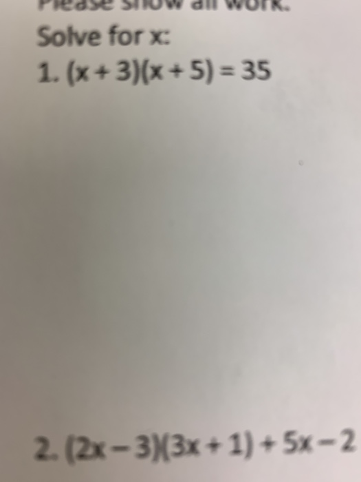 solve the equation 3 x 3 )= 5 2x 1