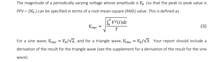 Solved Calculate The Vrms Of The Triangle Wave. Show Your 