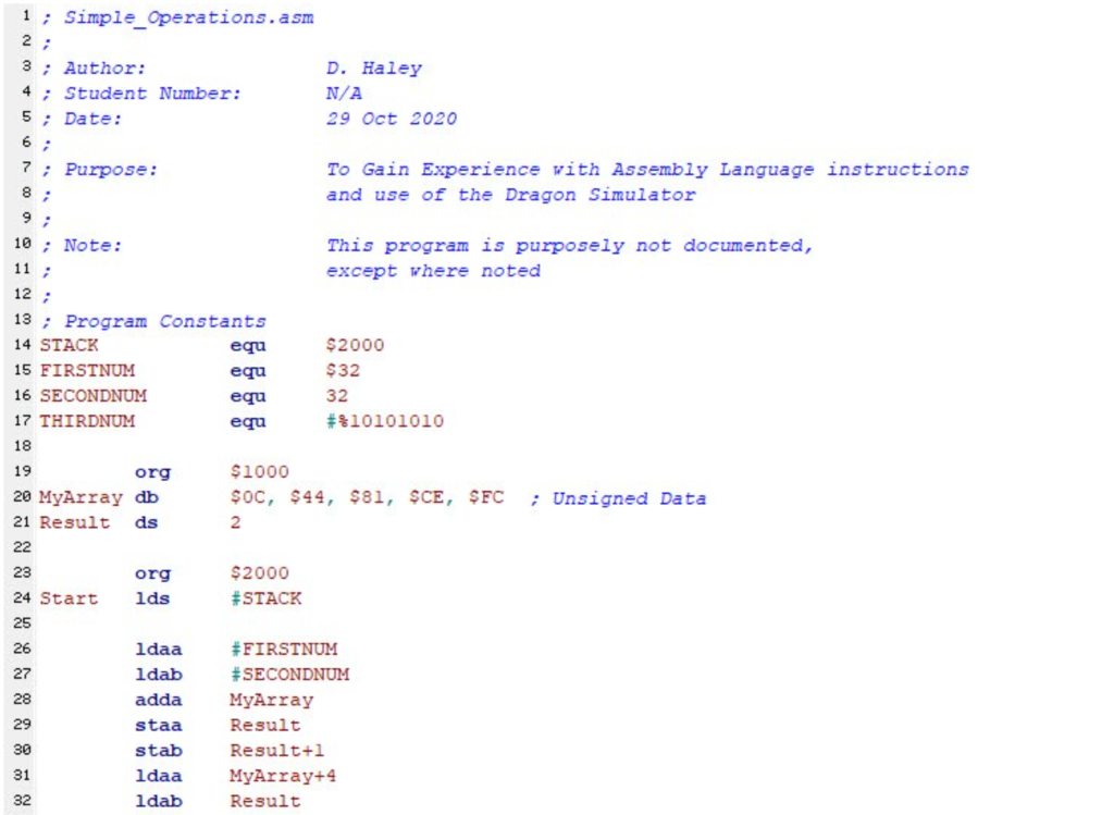 Solved 1 ; Simple_Operations.asm 2; 3 ; Author: D. Haley 4 ; | Chegg.com