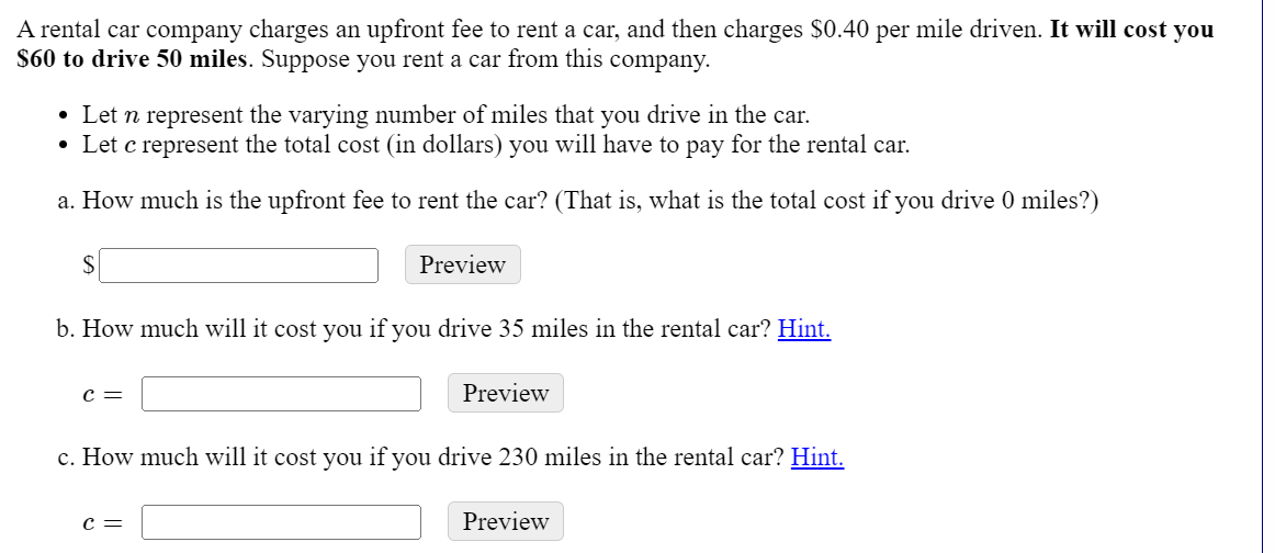 solved-a-rental-car-company-charges-an-upfront-fee-to-rent-a-chegg