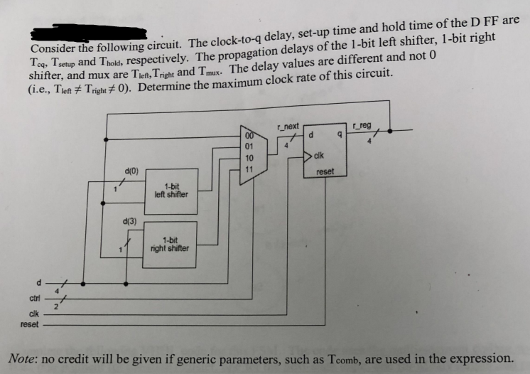 Consider the following circuit. The clocktoq delay,