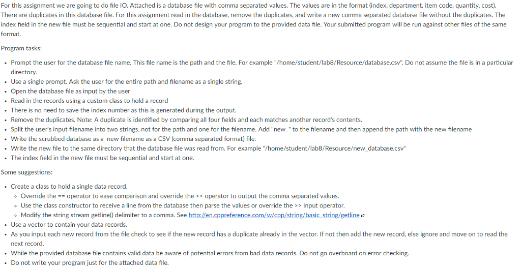 Solved For this assignment we are going to do file IO. | Chegg.com