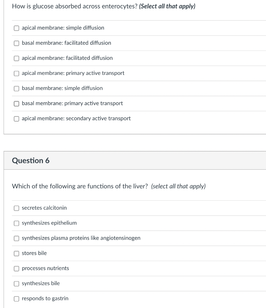 Solved How are amino acids absorbed across enterocytes?