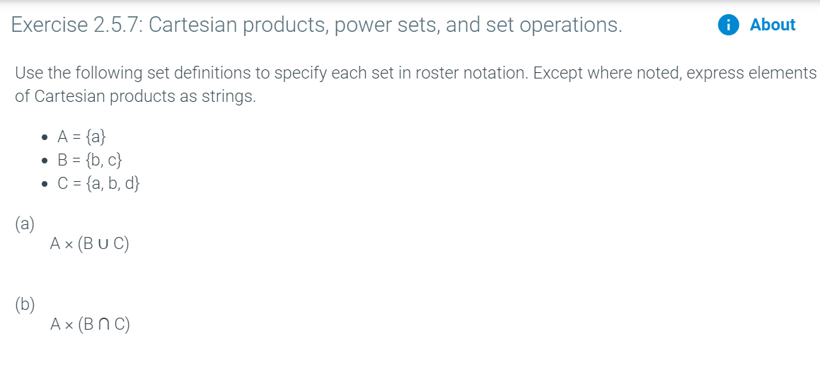 Solved Exercise 2.5.7: Cartesian Products, Power Sets, And | Chegg.com