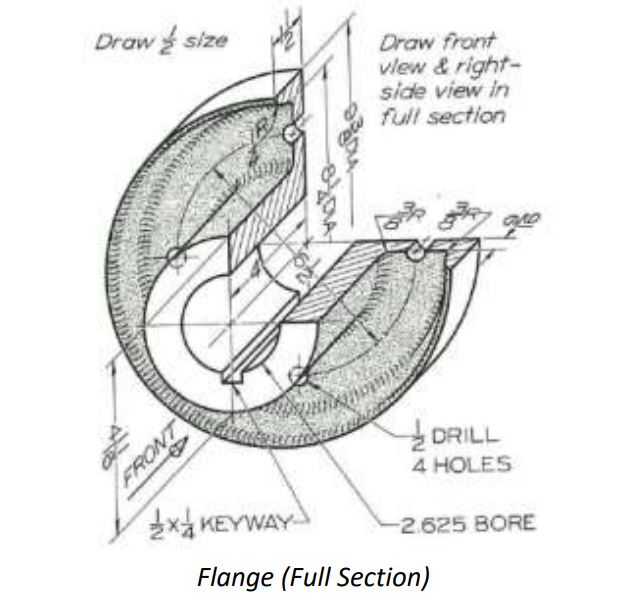 Solved Draw size Draw front view & right side view in full