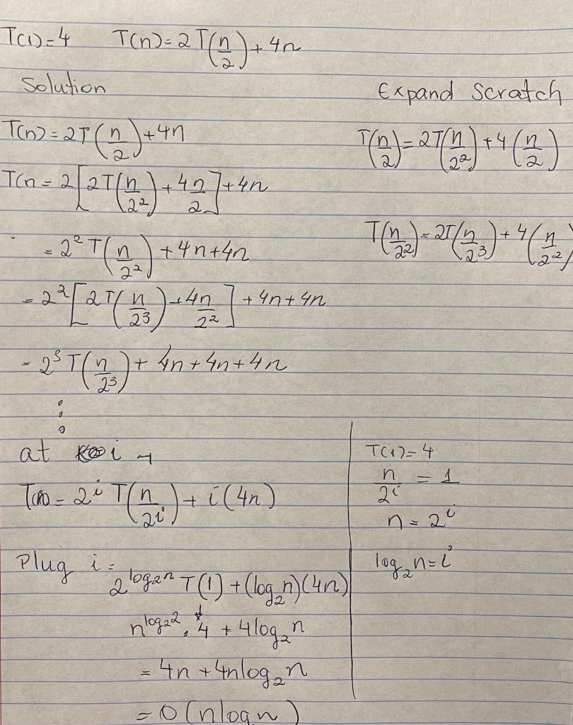 Solved SOLVE RECURRENCE USING THE SUBSTITUTION METHOD | Chegg.com