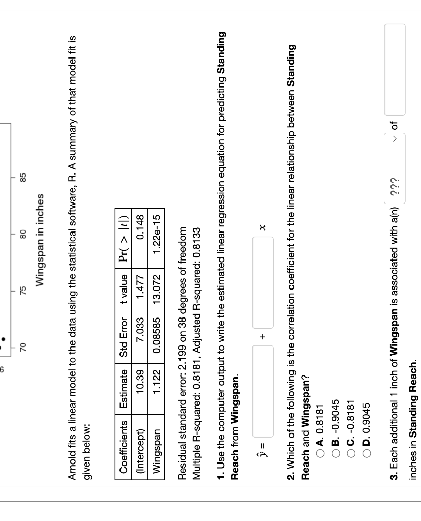 Solved Standing Reach in the NBA Standing reach measures