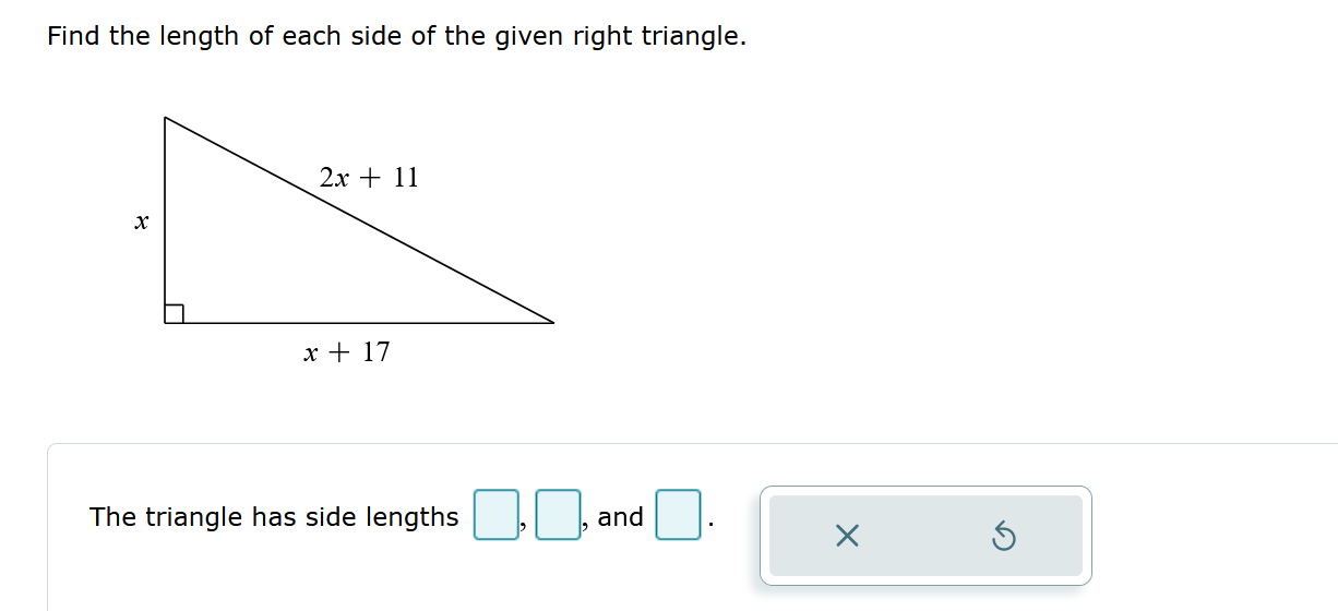 how to find side length of right triangle with only angles