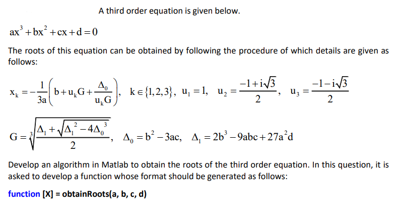 Solved A third order equation is given below. ax³ + bx² | Chegg.com