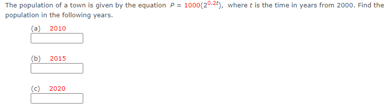 Solved The Population Of A Town Is Given By The Equation P = | Chegg.com