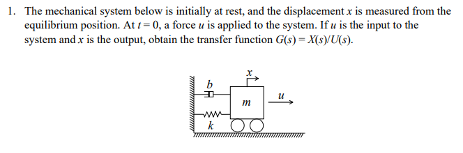 Solved 1. The mechanical system below is initially at rest, | Chegg.com