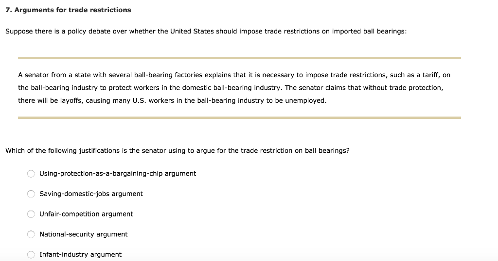 solved-7-arguments-for-trade-restrictions-suppose-there-is-chegg