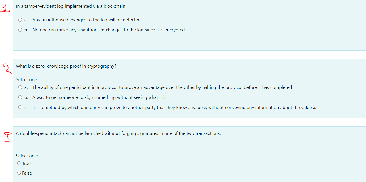 Solved In a tamperevident log implemented via a blockchain