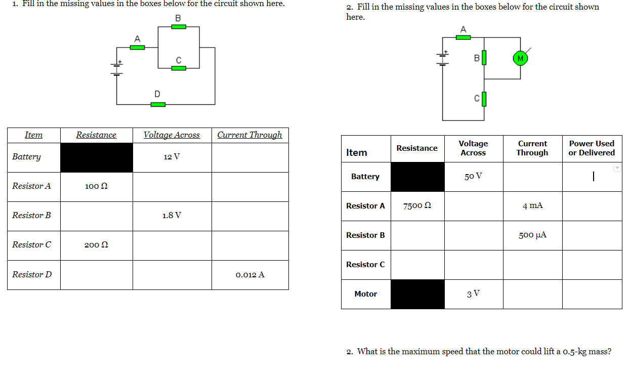 Solved 1. Fill in the missing values in the boxes below for | Chegg.com