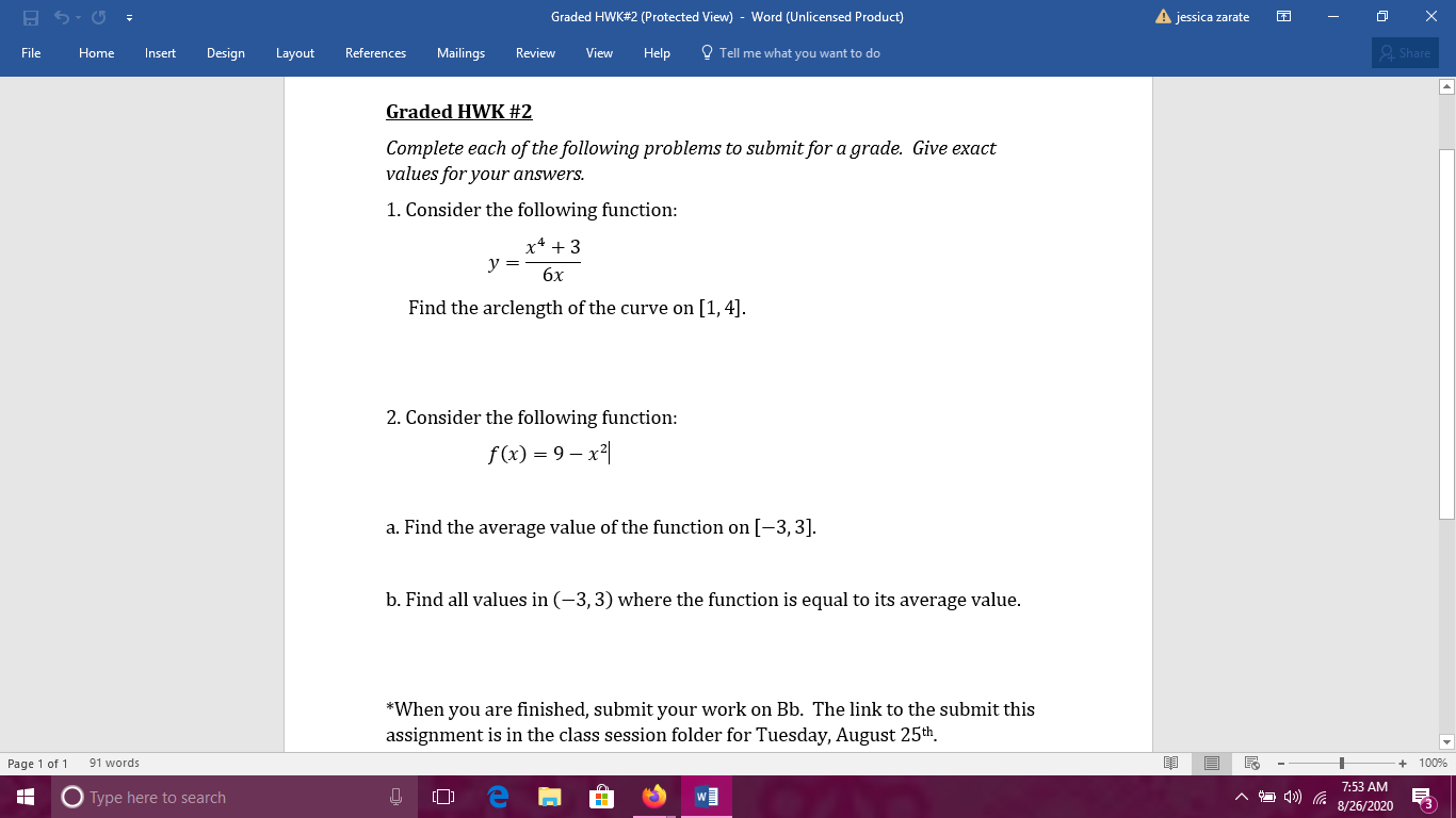 Solved Graded HWK#2 (Protected View) - Word (Unlicensed | Chegg.com