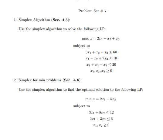 simplex algorithm for assignment problem