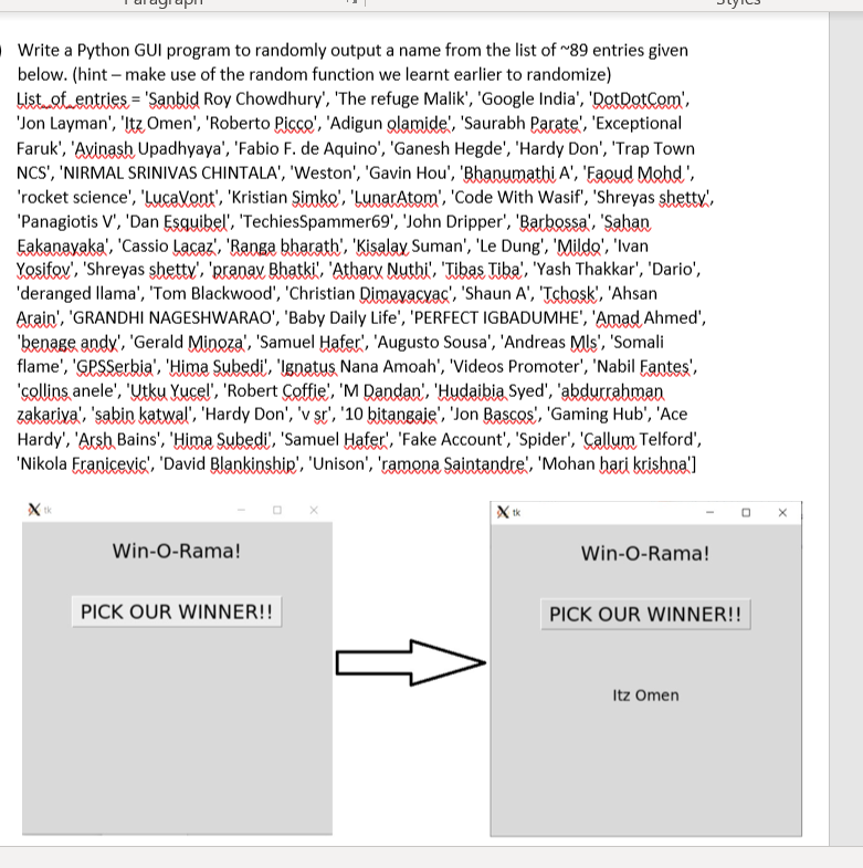 Solved татауар JlYILS Write a Python GUI program to randomly | Chegg.com