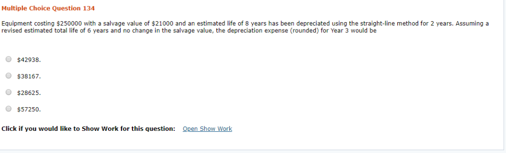 solved depreciation: multiple choice estimates the... Solved Multiple Choice Question 134 Equipment costing | Chegg.com
