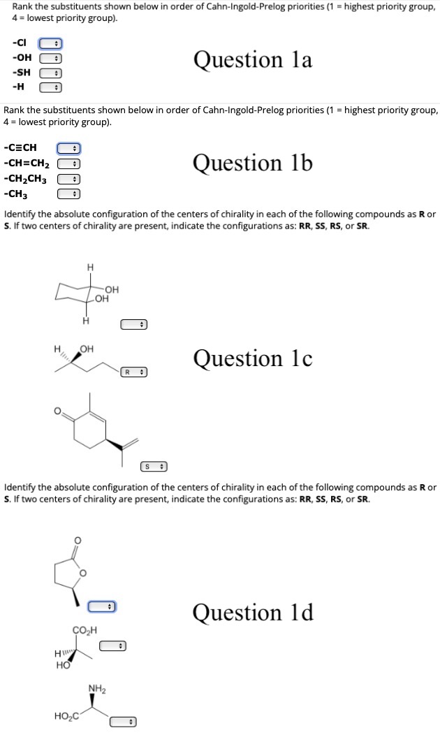 Solved Rank The Substituents Shown Below In Order Of | Chegg.com