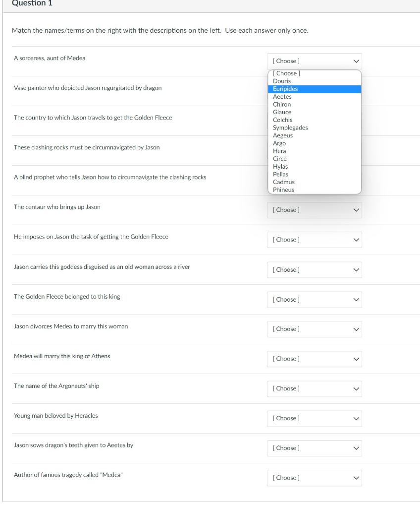 Solved Question 1 Match the names/terms on the right with | Chegg.com