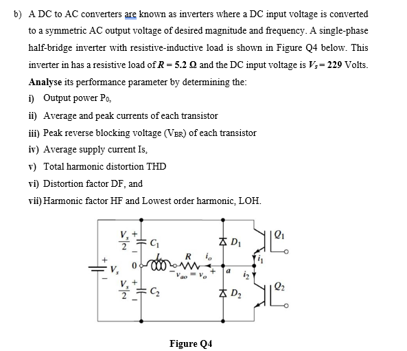 Solved b) A DC to AC converters are known as inverters where | Chegg.com