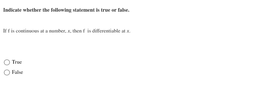 Solved Indicate whether the following statement is true or | Chegg.com