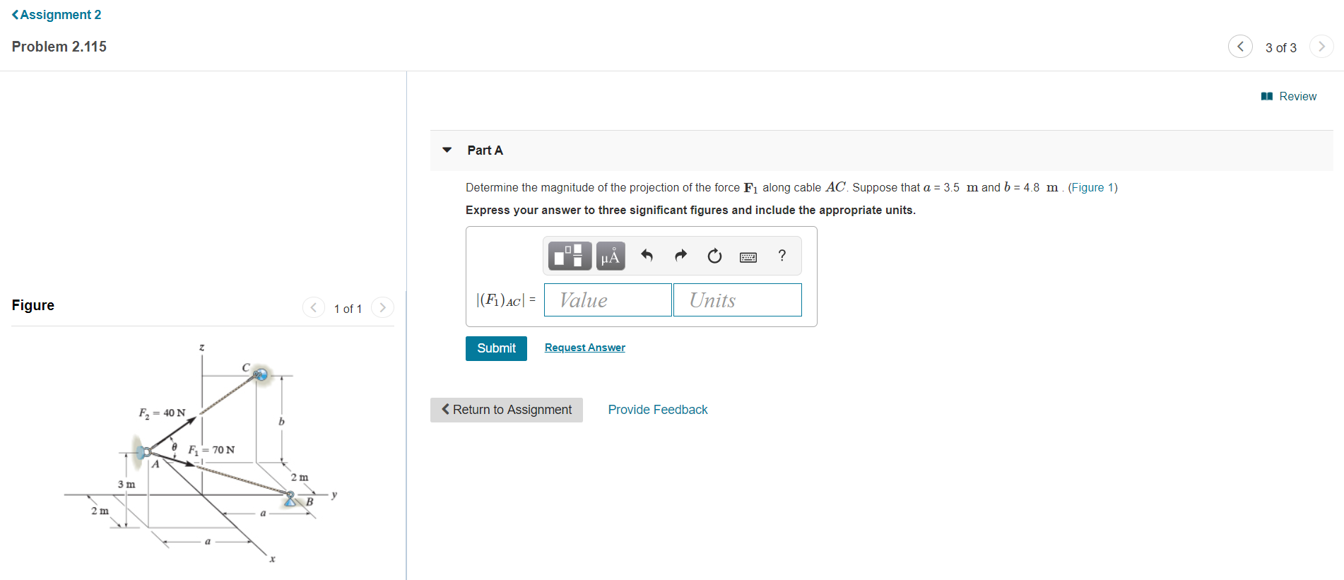 Solved Review Part A Determine the magnitude of the | Chegg.com